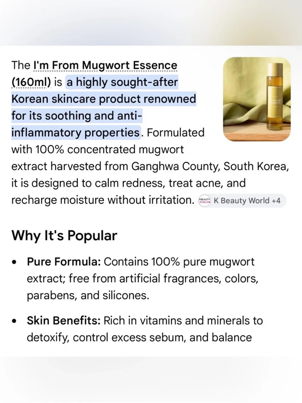 I'm from Mugwort Essence